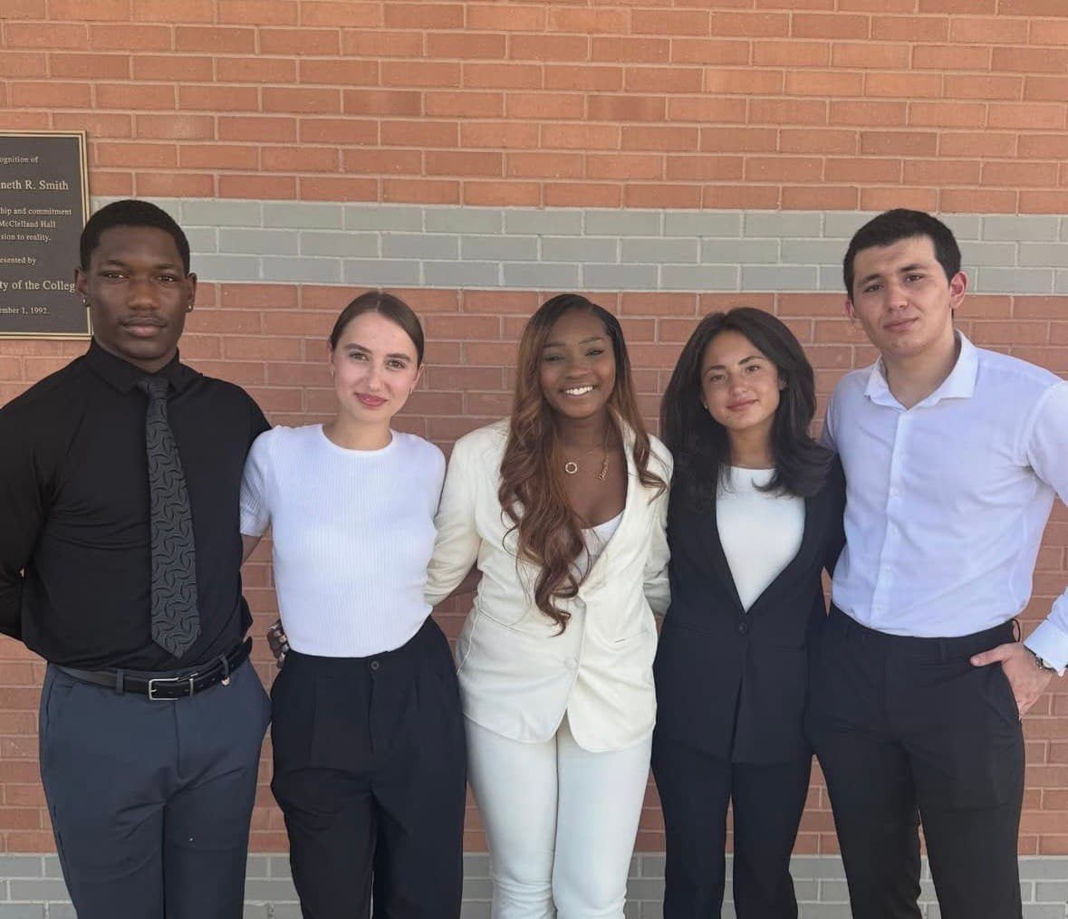 Quantitative Finance Club officers outside McClelland Hall.